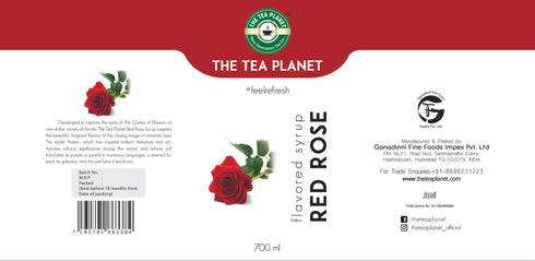 The Tea Planet Red Rose Syrup to Coffee 700 ml